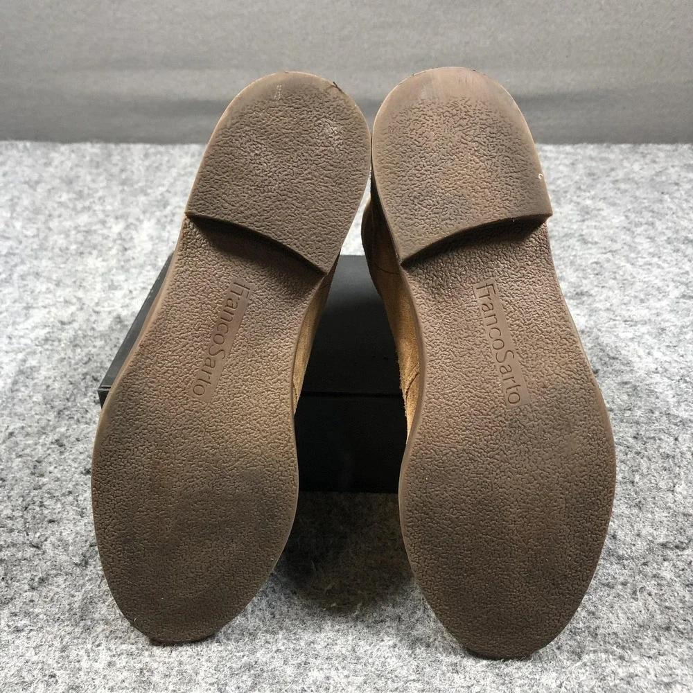 Franco Sarto Isolde Ankle Booties Womens 7.5 M Brown Suede Pull On Flat Casual